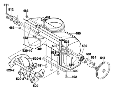 Auger Housing Diagram and Parts List for 621451X85C 2001 Briggs and Stratton Snow Blower